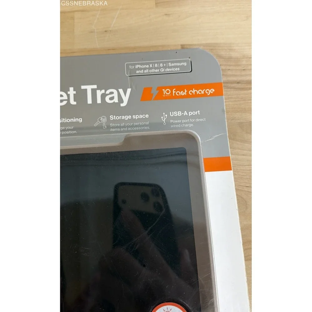 Eggtronic VTBB10 Wireless Charging Valet Tray 10W Fast Charge Qi‎ Black New